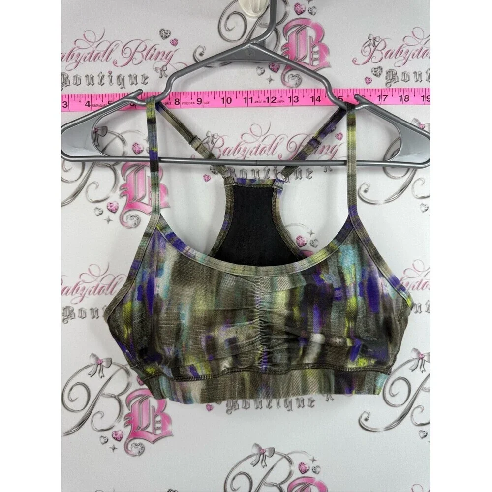 Sports bra tie dye swirl Women's Printed Racerback Sports Bra - Multicolor